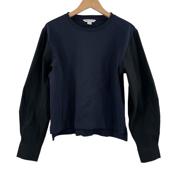 ATHLETA Top Size Small Harlow Hybrid Navy Black Athleisure Casual Work Office - Picture 3 of 15